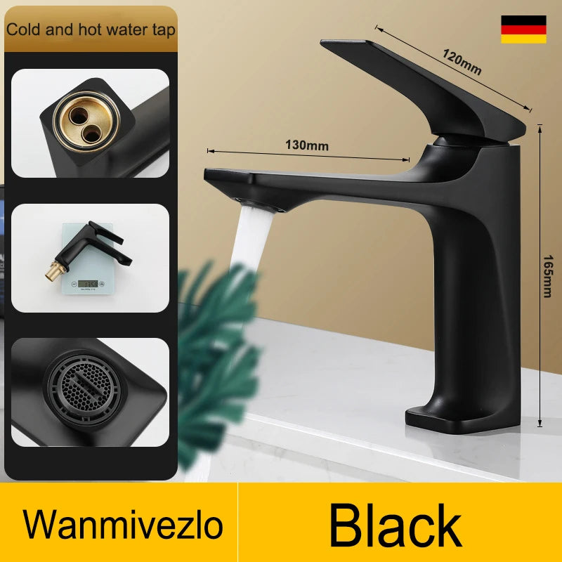 Wanmivezlo Modern Bathroom Sink Faucet Single Handle Deck Mounted Wash Basin Water Tap Hot And Cold Mixer