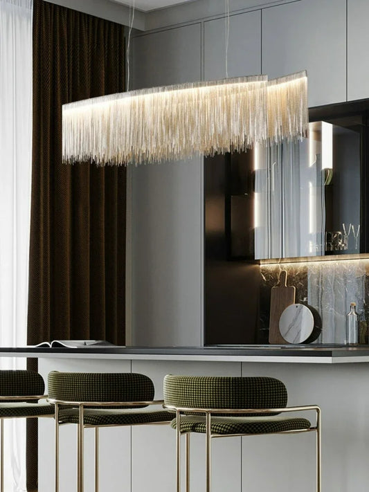 Nordic Postmodern Art Chandelier Creative Living Room Luxury Designer Tassel Round Dining Room Bedroom LED Decorative Lamps