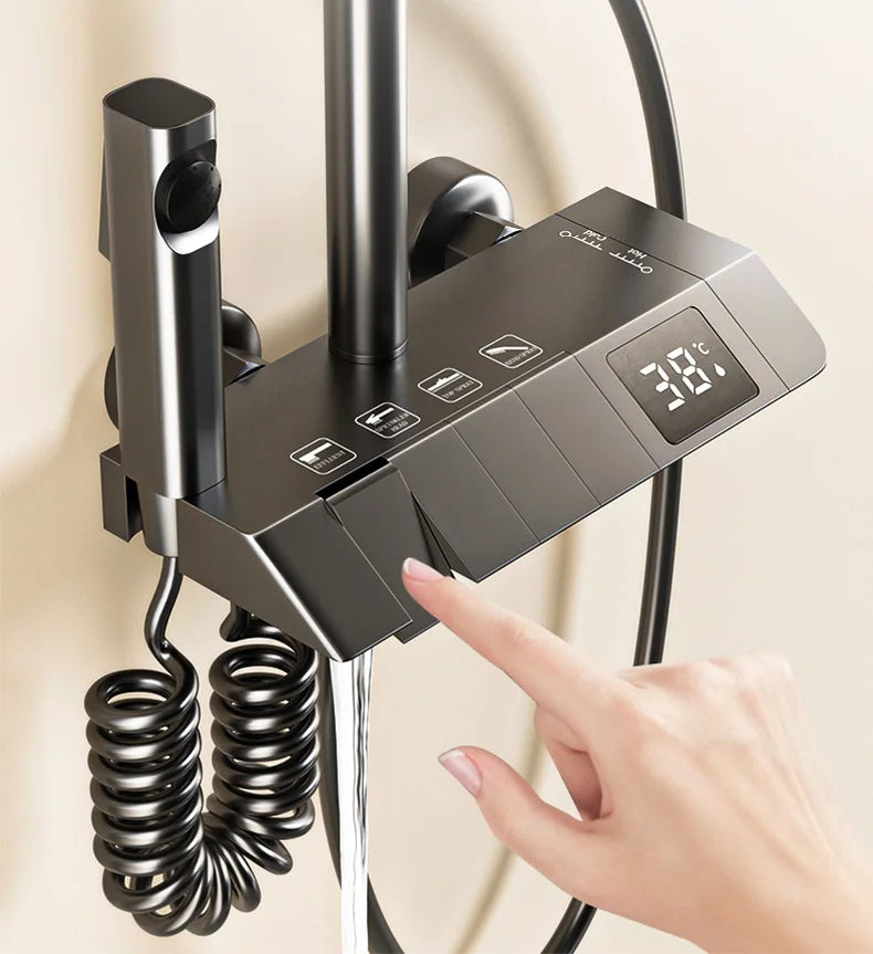 Black or Brass 4 Way Shower System Set