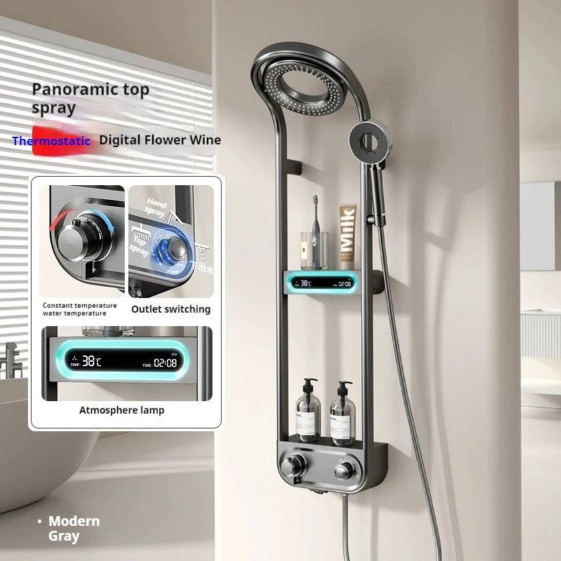 Smart Shower Set with Digital Display LED Atmosphere Light