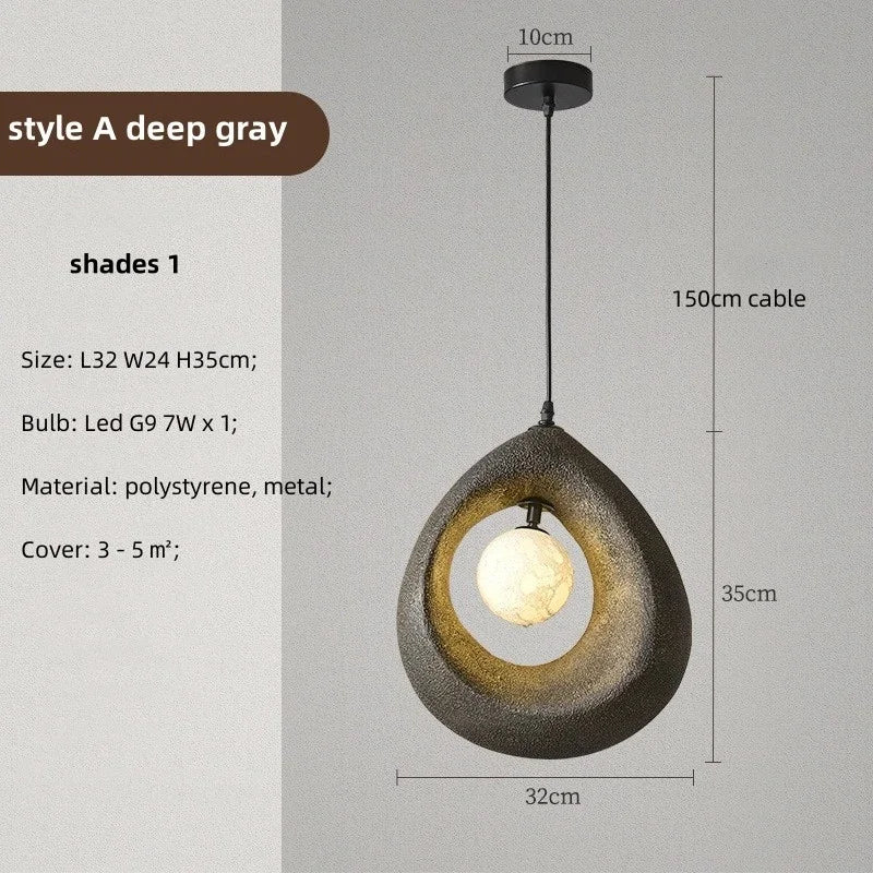 Nordic Dining Room Wabi Sabi Pendant Lights  Led Hanging Lighting Minimalism Suspend Bedroom Home Decor Indoor Lamps Fixtures
