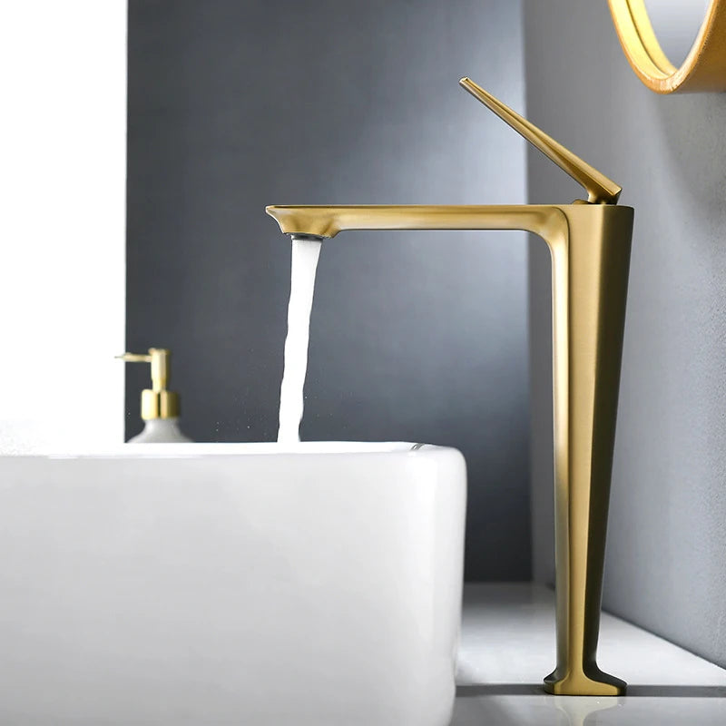 Waterfall Basin Sink Faucet Cold Hot Bathroom Washing Faucet Single Handle Shingle Hole Beautiful Arc Water Sink Tap Mixer