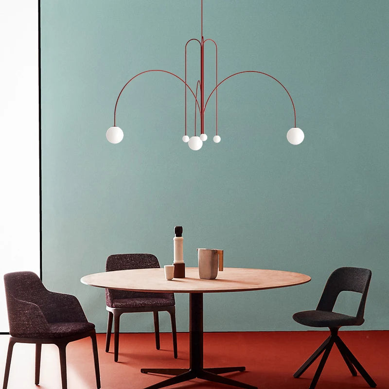 Chandelier Italian Room Decor Ceiling Lamp Magic Beans House Appliances Led Modern Iron Glass Style Pendant Lights for Home