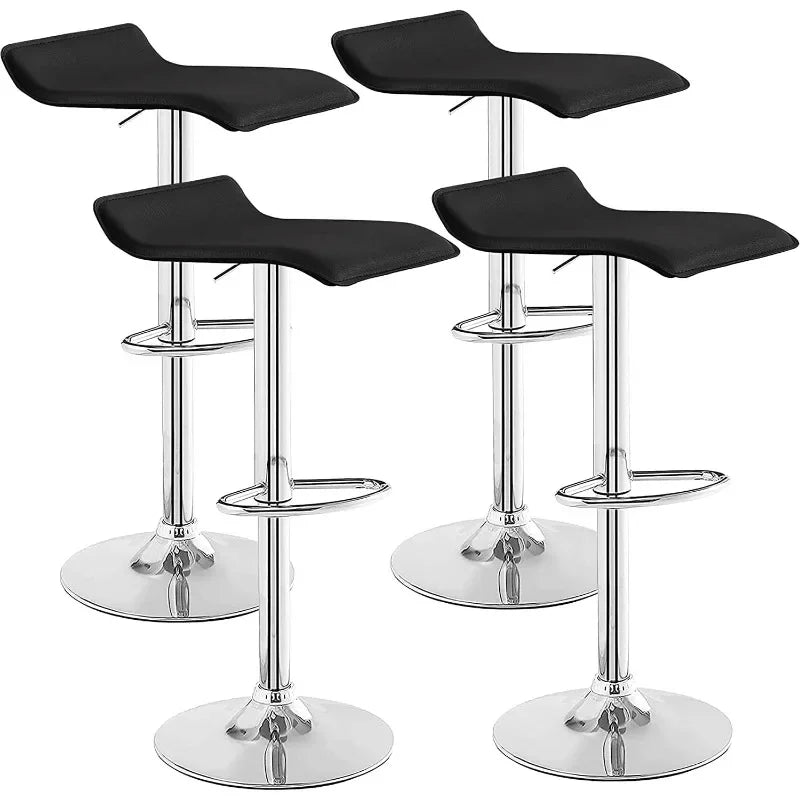 Modern Armless Bar Stools Set of 4