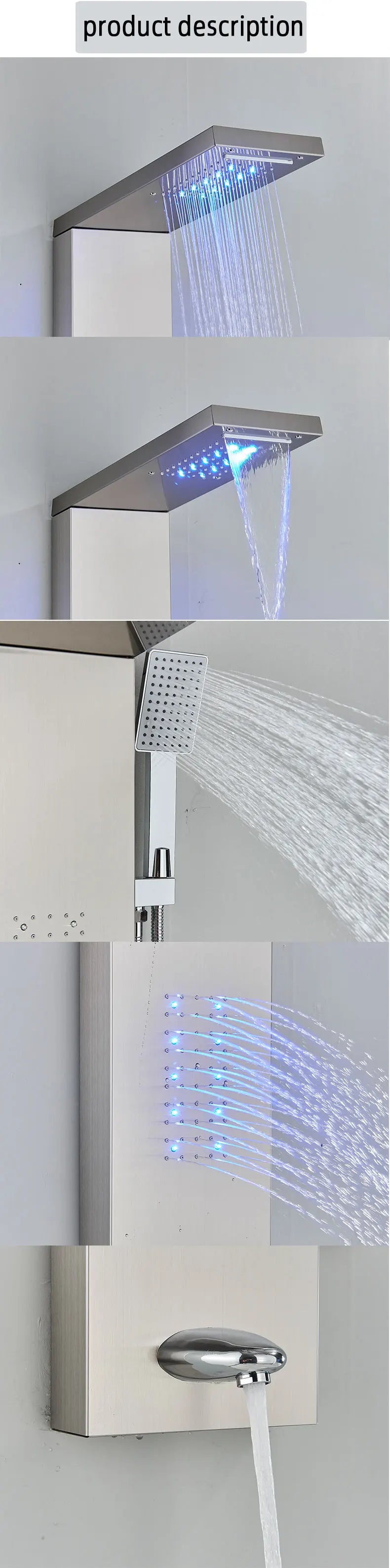 Bathroom Shower Panel LED Light Bathroom Faucet