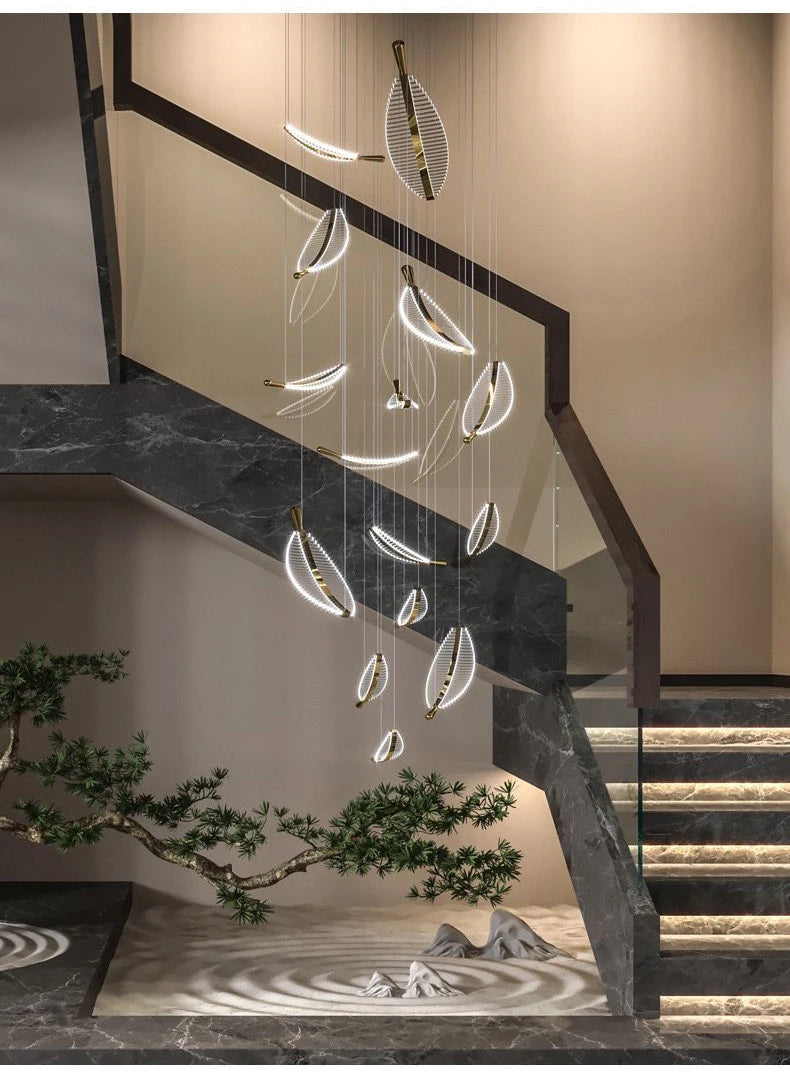 Luxury Modern Minimalist Leaf Art Chandelier