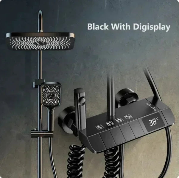 Bathroom Shower Faucet Set 4 Functions Digital Display