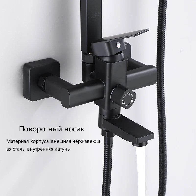 Brass Bathroom Faucet Shower System Shower Faucet Rainfall Shower Set Modern Showers For Bathroom With Shelf Shower System Set