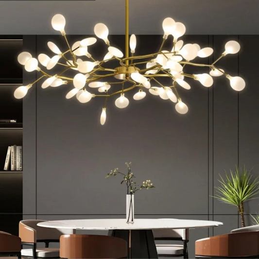 Artpad LED Firefly Ceiling Glass Hanging Chandelier Firefly Branches for Dining Room Living Room Hanging Lamp