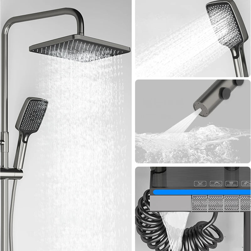 OXG Shower Faucet Brass Bathroom Faucet Shower System Thermostatic Modern Showers For Bathroom Rainfall Shower Set Shower Column