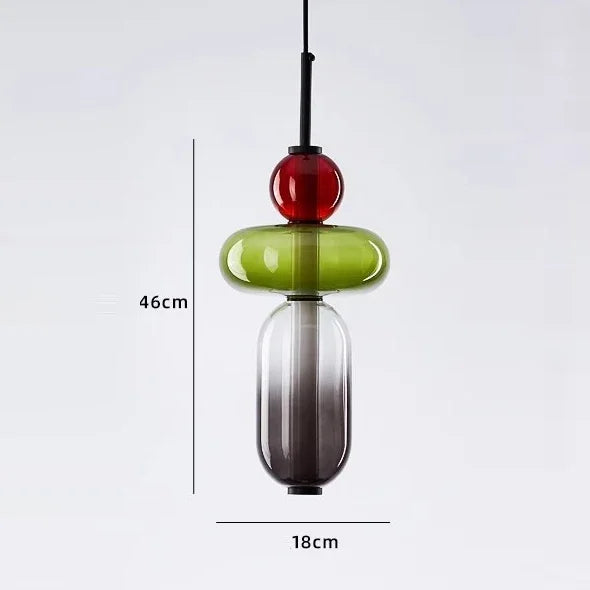 Italy Design Candy Glass Hanging Lamp Pendant Light Chandelier Ceiling Suspension for Loft Living Dining Room