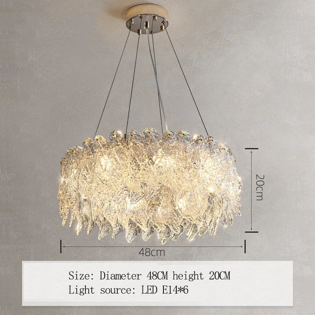 Luxury Single Tier Glass Crystal Lamp Chandelier
