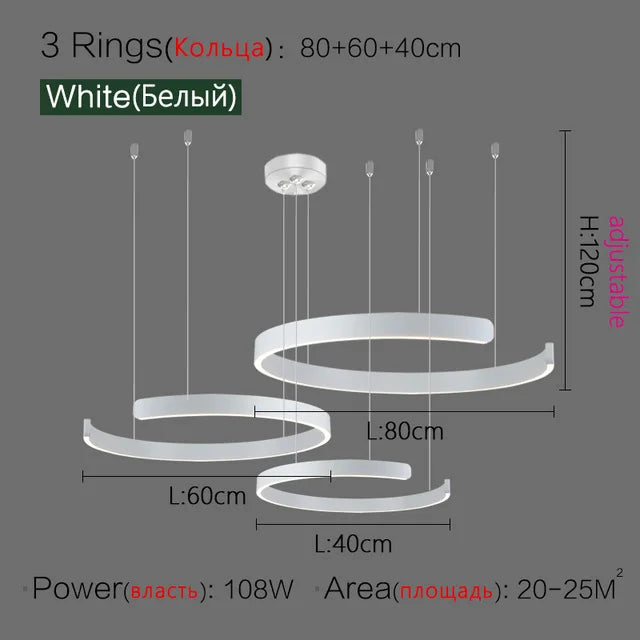 Nordic Ring LED Pendant Lamp Dimmable