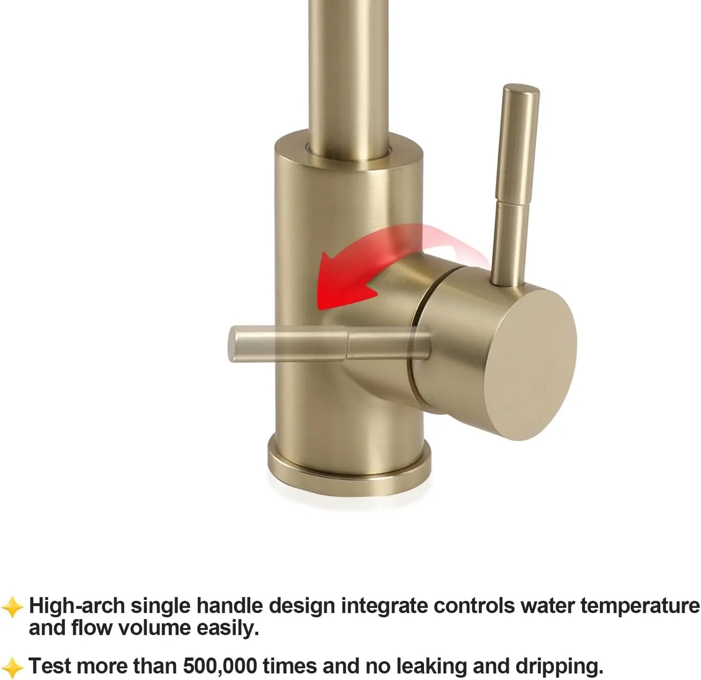 Kitchen Faucets Gold Square Single Handle Sink Faucet Stainless Steel Hot and Cold Deck Mount Water Taps Grifos De Cocina