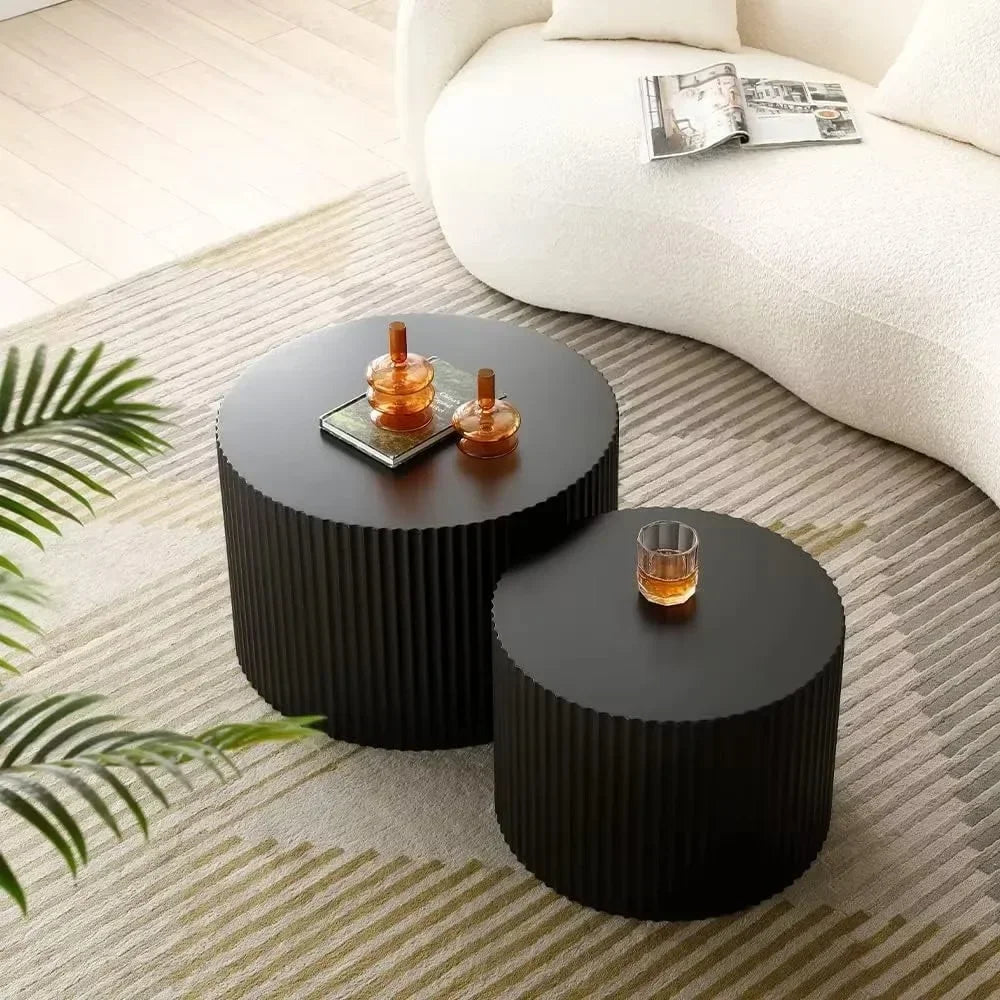 Round Nesting Coffee Table Set