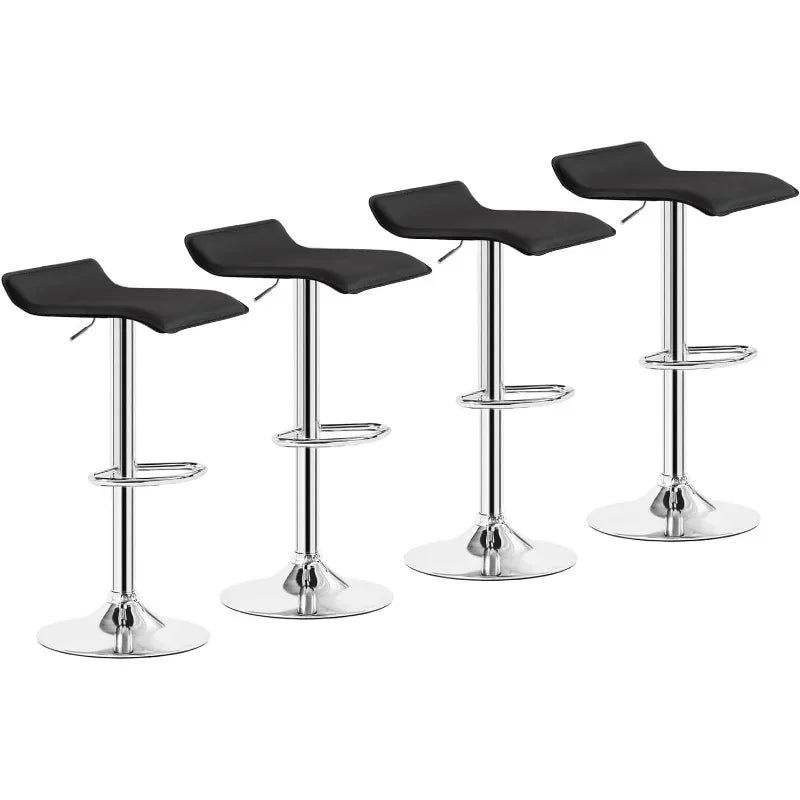 Modern Armless Bar Stools Set of 4