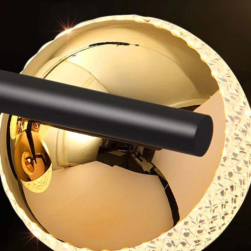 Modern Gold and Black Linear Nordic Chandeliers