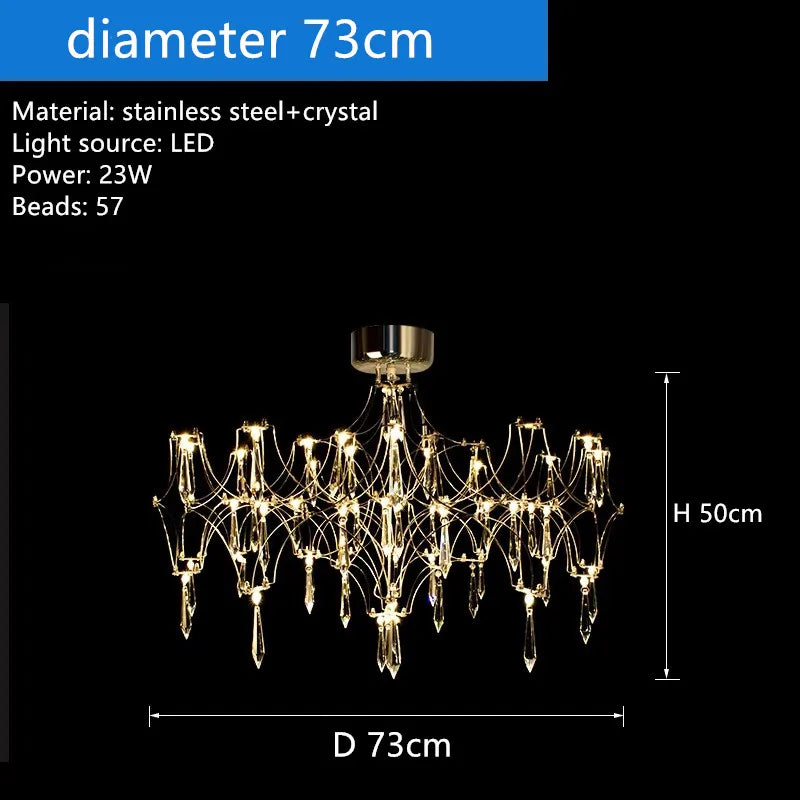 Starry Firefly Crystal Chandelier Living Room Light