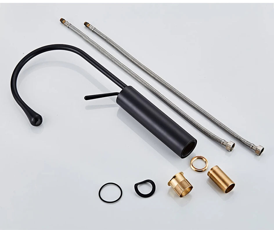 VGX Bathroom Faucets High Basin Mixer Sink Tall Faucet Gourmet Washbasin Taps Water Tap Hot Cold 360 Tapware Crane Brass Black