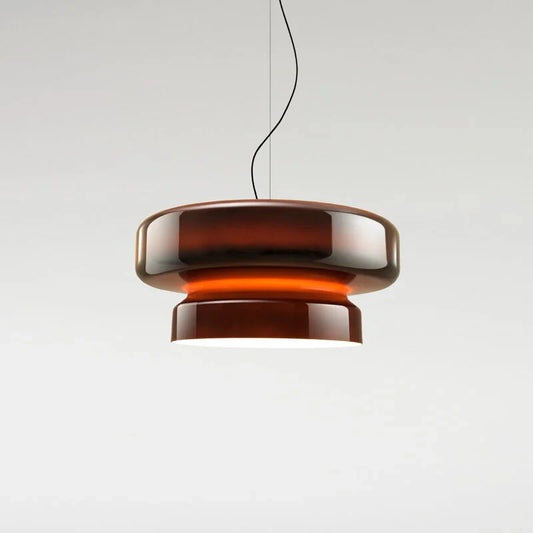 Nordic designer living room, dining room, bedroom, study, light luxury Spanish creative pendant light brown glass lamp