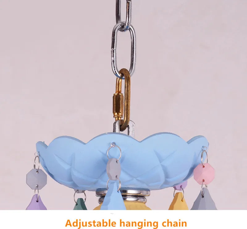 Modern Romantic Rainbow Crystal Chandelier European Candle lustres Children's Makaron Girl Princess Pendant Lamps Light Fixtures