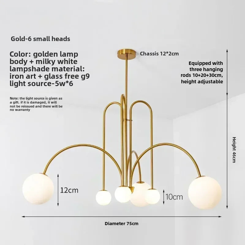 Nordic Retro LED Iron Ceiling Chandelier