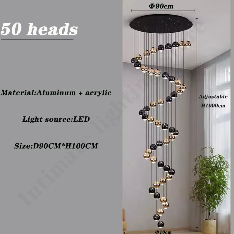 Pendent Lamp Stairs Chandelier lighting Living room Modern Pendant Lights for Kitchen Island Lustre stairs Hanging Ceiling Lamp
