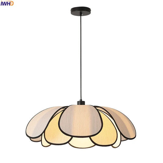 IWHD 50CM Rattan Flower LED Pendant Lamp Home Decor Indoor Bedroom Dining Living Room Lights Nordic Modern Hanging Light Edison
