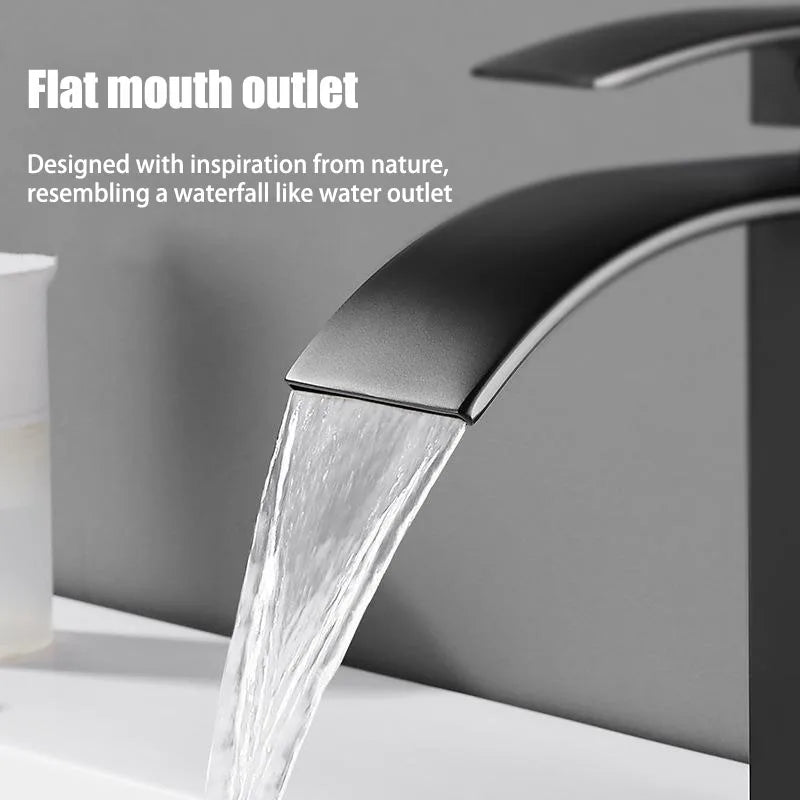 Waterfall Sink Faucet Bathroom Accessories Dual Control of Hot and Cold Bathroom Mixer Tap Washbasin Faucet Set Fixture Home