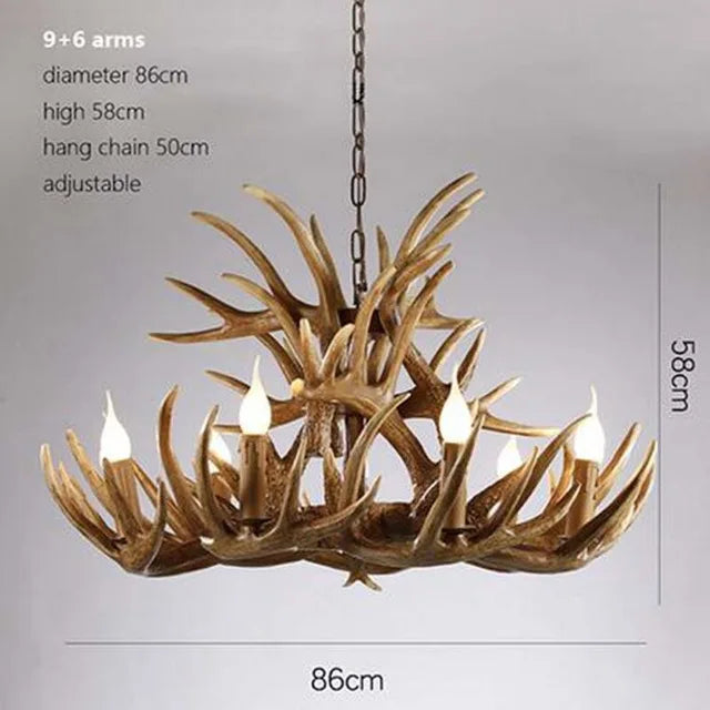 American Antler Pastoral Chandelier