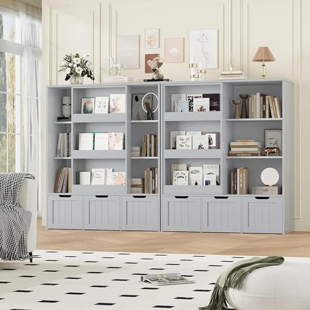 Toy Storage Organizer with Sliding Book Shelf