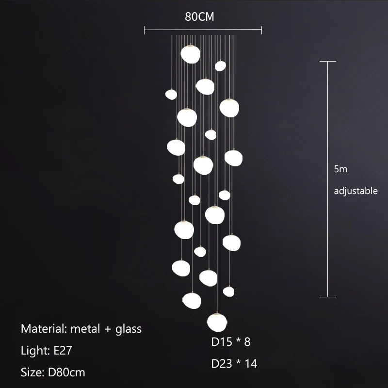 Cobblestone Glass Pendant Suspension Light