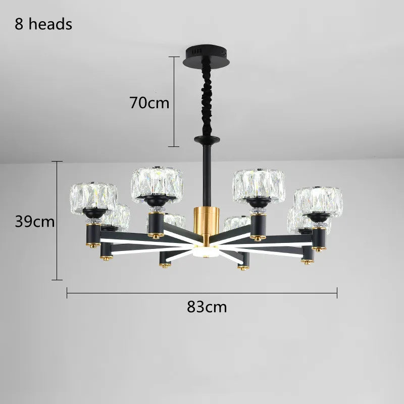 Nordic LED Luxury Living Room in Gold and Black