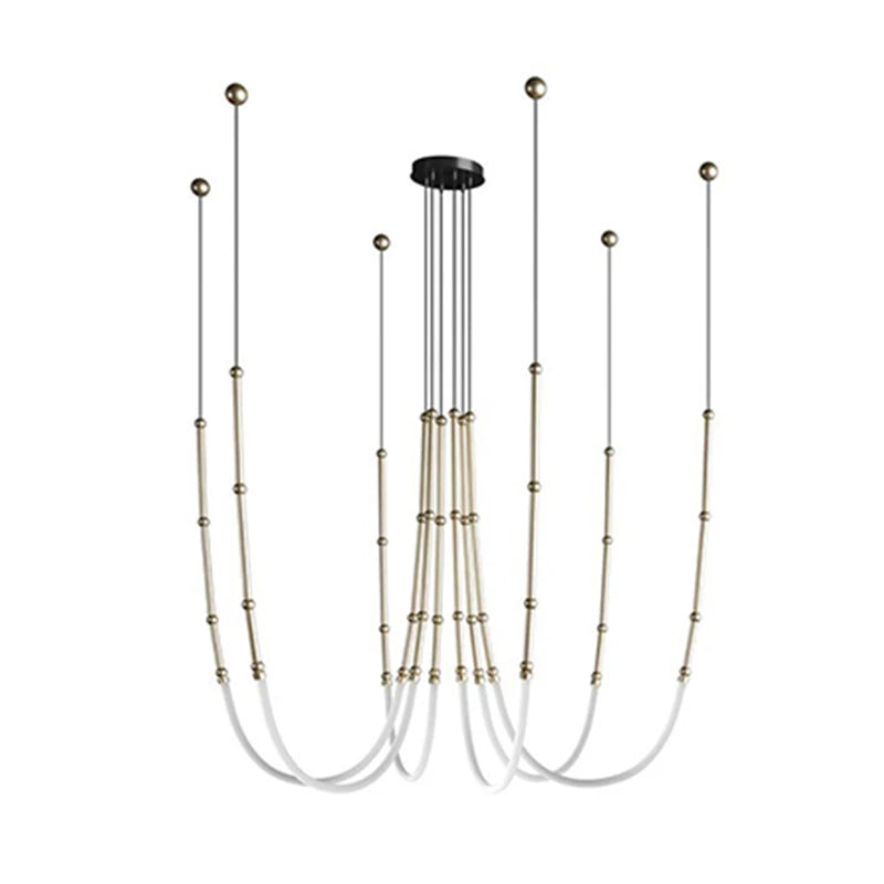 Nordic Ltalian Designer Living Room Lobby Lamps Simple Modern Bedroom Hotel Restaurant Lighting Linear Creative Chandelier