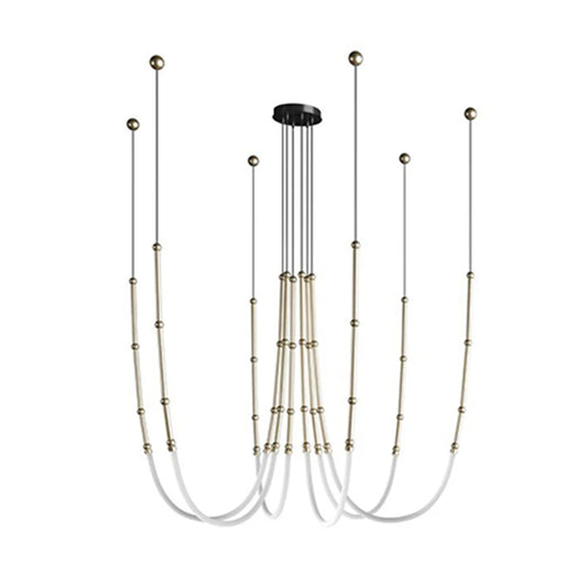 Nordic Ltalian Designer Living Room Lobby Lamps Simple Modern Bedroom Hotel Restaurant Lighting Linear Creative Chandelier