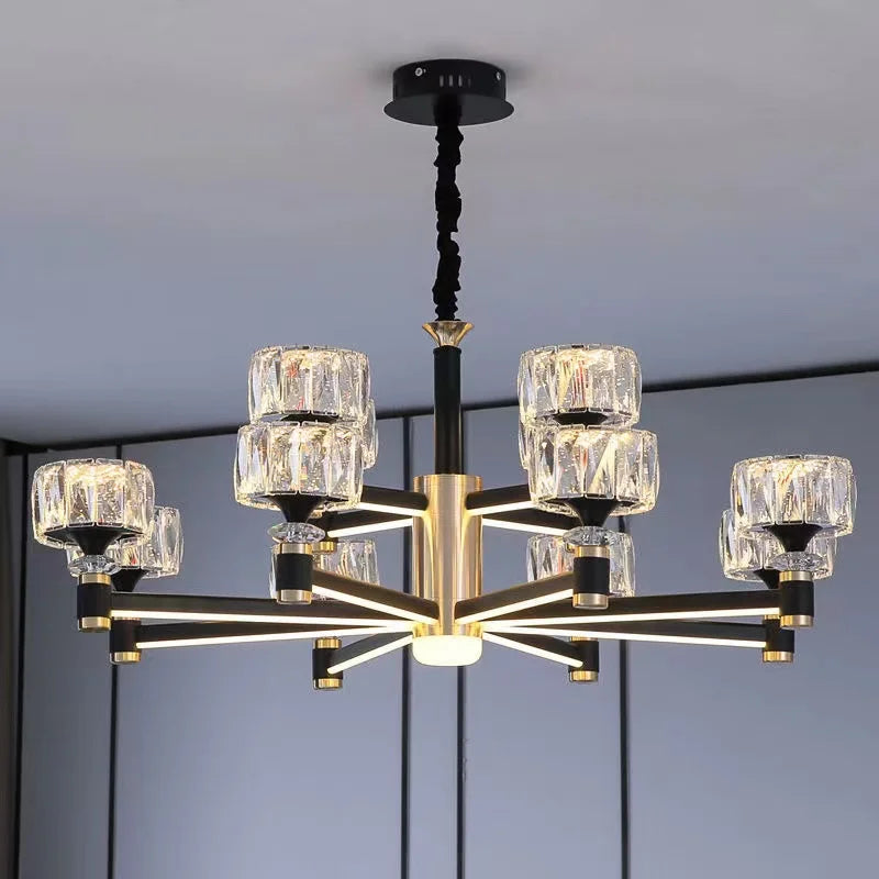Nordic LED Luxury Living Room in Gold and Black
