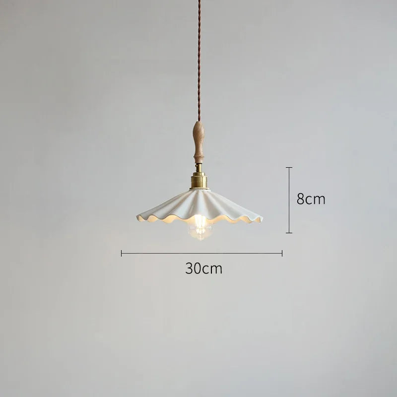 30cm Japanese Style White Ceramic LED Pendant Lights