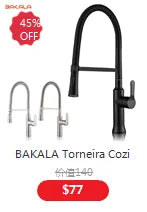 BAKALA RED color Wall Mounted Kitchen Faucet Wall Kitchen Mixers Kitchen Sink Tap 360 Degree Swivel Flexible Hose Double Holes