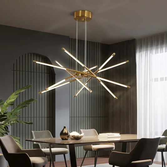 LED Linear Chandelier with Remote Dimmer