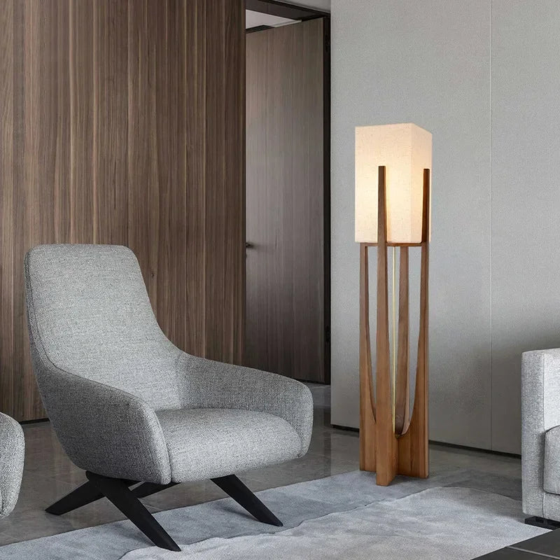 Nordic Designer Floor Lamps Solid Wooden Luminarias