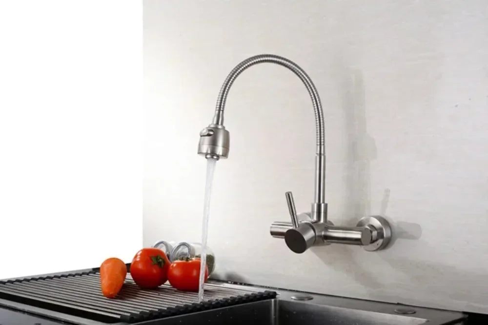 Kitchen Faucet Hot and Cold Water Household Wall Mounted Tap Bathroom Faucet Shower Faucet Bathroom Accessories