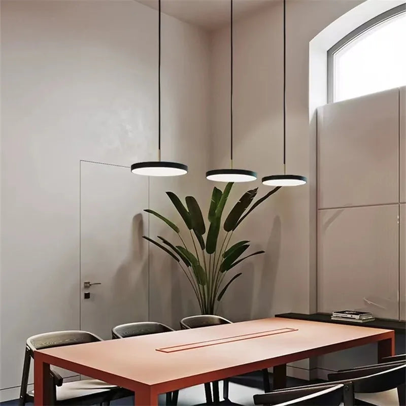 Modern minimalist pendant light LED Disc Lights Study Decor replica design lamp For Bedroom Living Room Office home design light