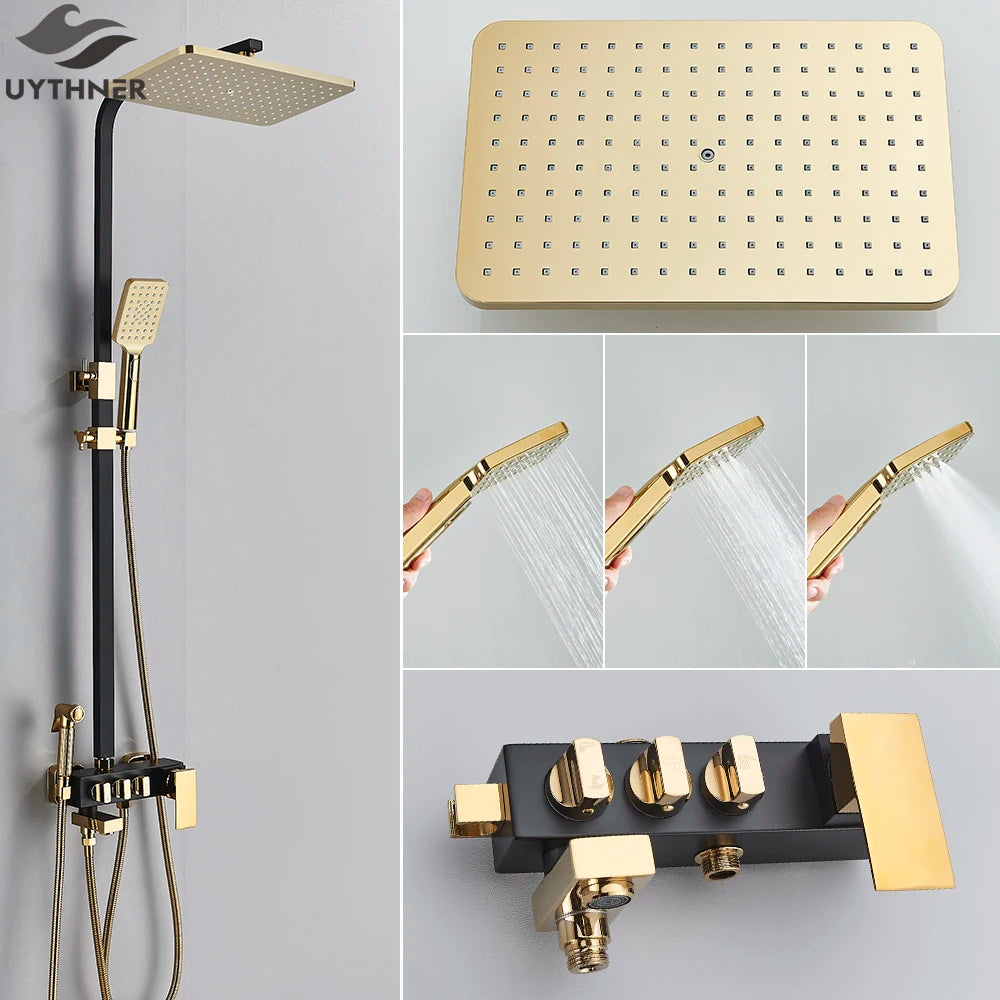 Promotion Shower Faucet Floor Mounted Bathtub Faucet Wall Bath Shower Set Ship From Brazil / EU /CA/MX Warehouse