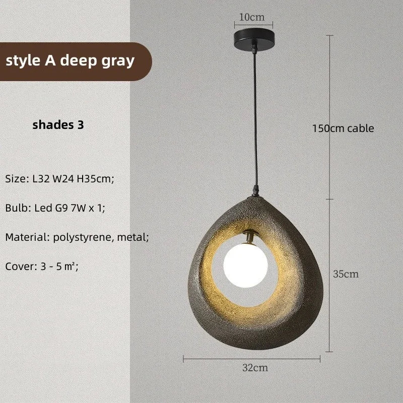 Nordic Dining Room Wabi Sabi Pendant Lights  Led Hanging Lighting Minimalism Suspend Bedroom Home Decor Indoor Lamps Fixtures
