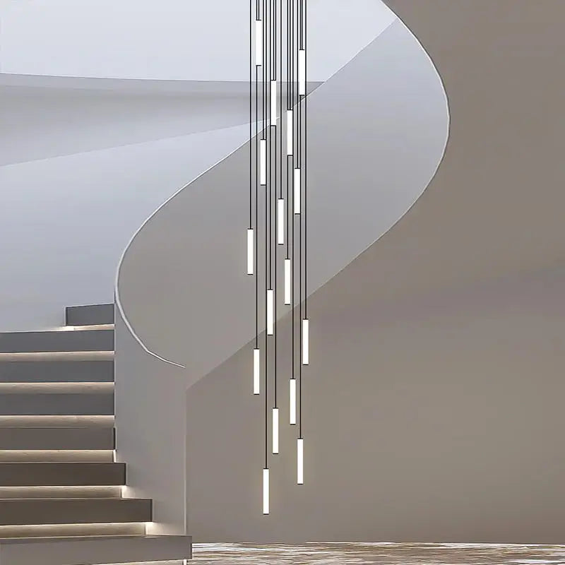 LED Long Line Chandelier Modern Staircase Lamp Hanging Ceiling Lamp Compound Living Room Home Decoration Lighting Pendant Lamp