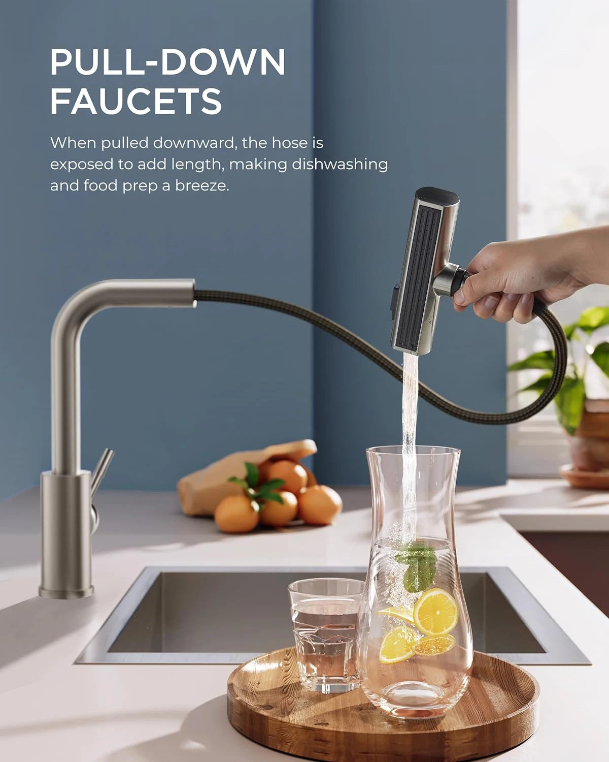 4 Modes Waterfall Kitchen Faucet Stream Sprayer Stainless Steel Hot Cold Single Hole Deck Mounted Water Sink Mixer Wash Tap 3668