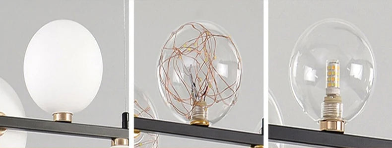 Nordic Chandeliers with 8 Oversized Glass Bulbs