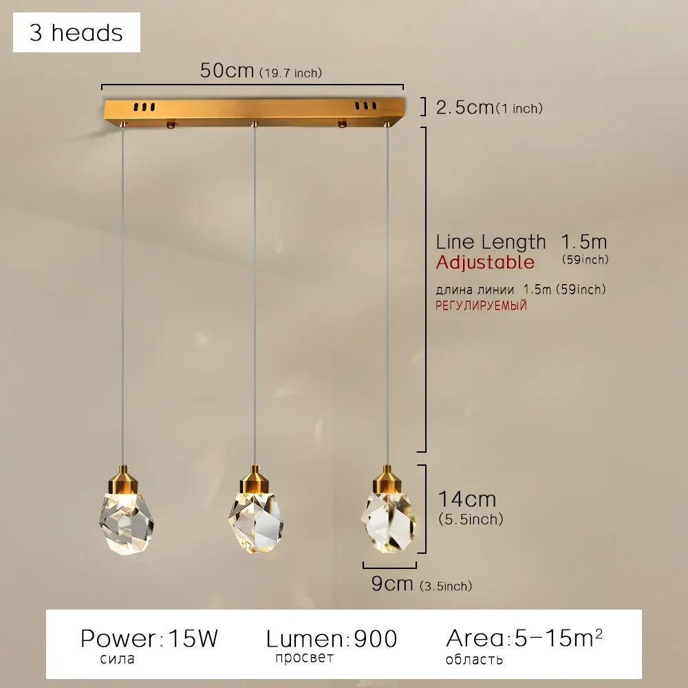 Nordic LED Crystal Hanging Lamp