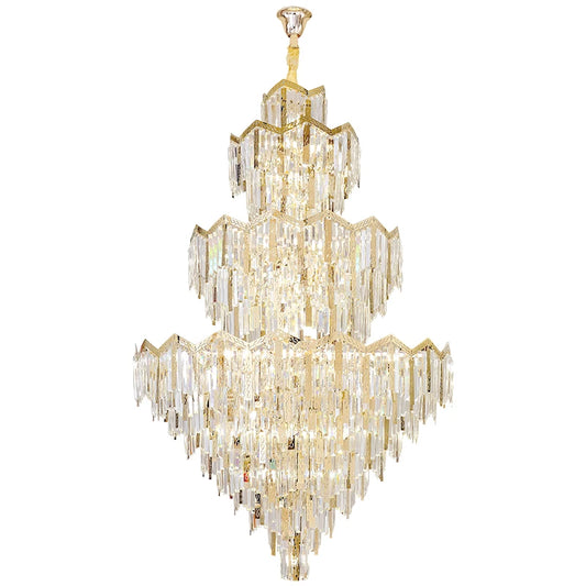 Duplex Crystal Chandelier European Style Villa Living Room Light Luxury Post-Modern Building Middle Floor Hall Stair Chandelier