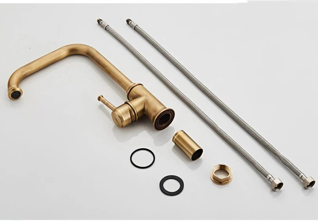 Black Kitchen Faucets Antique Bronze Faucet Kitchen Mixers Taps Cold And Hot Basin Sink Tap Water Mixers Antique Gold Chrome